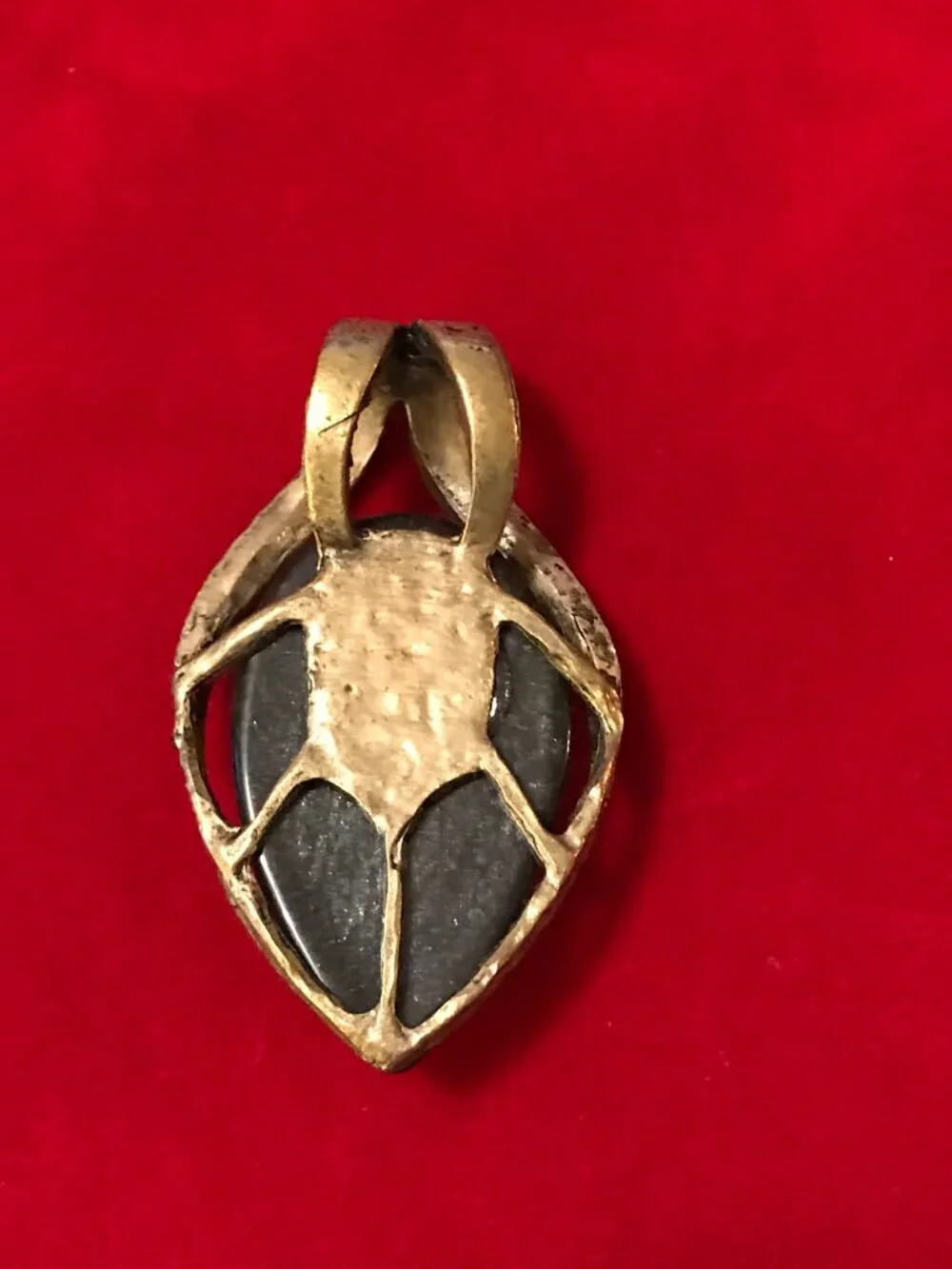 Marcasite Teardrop with Black Rhinestones Silver Pendant
